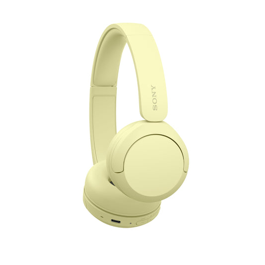Sony WH-CH520 Wireless Headphones Bluetooth On-Ear Headset with Microphone and up to 50 Hours Battery Life with Quick Charging, Butter Yellow