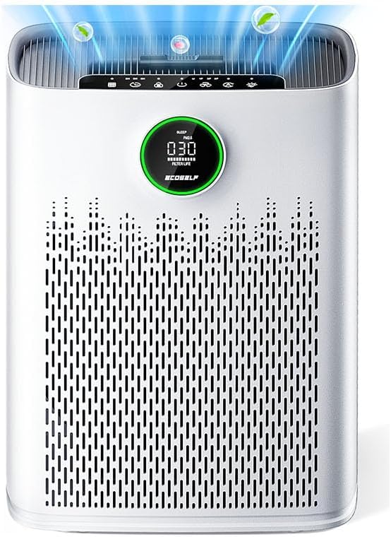 Air Purifiers for Home Large Room, Cover Up to 2400 Ftยฒ with True HEPA Filter, Smart Mode, PM2.5 Air Quality Display, 22dB Sleep Mode, Aromatherapy with 2X-Purification & 360ยฐAir Outlet, HAP603