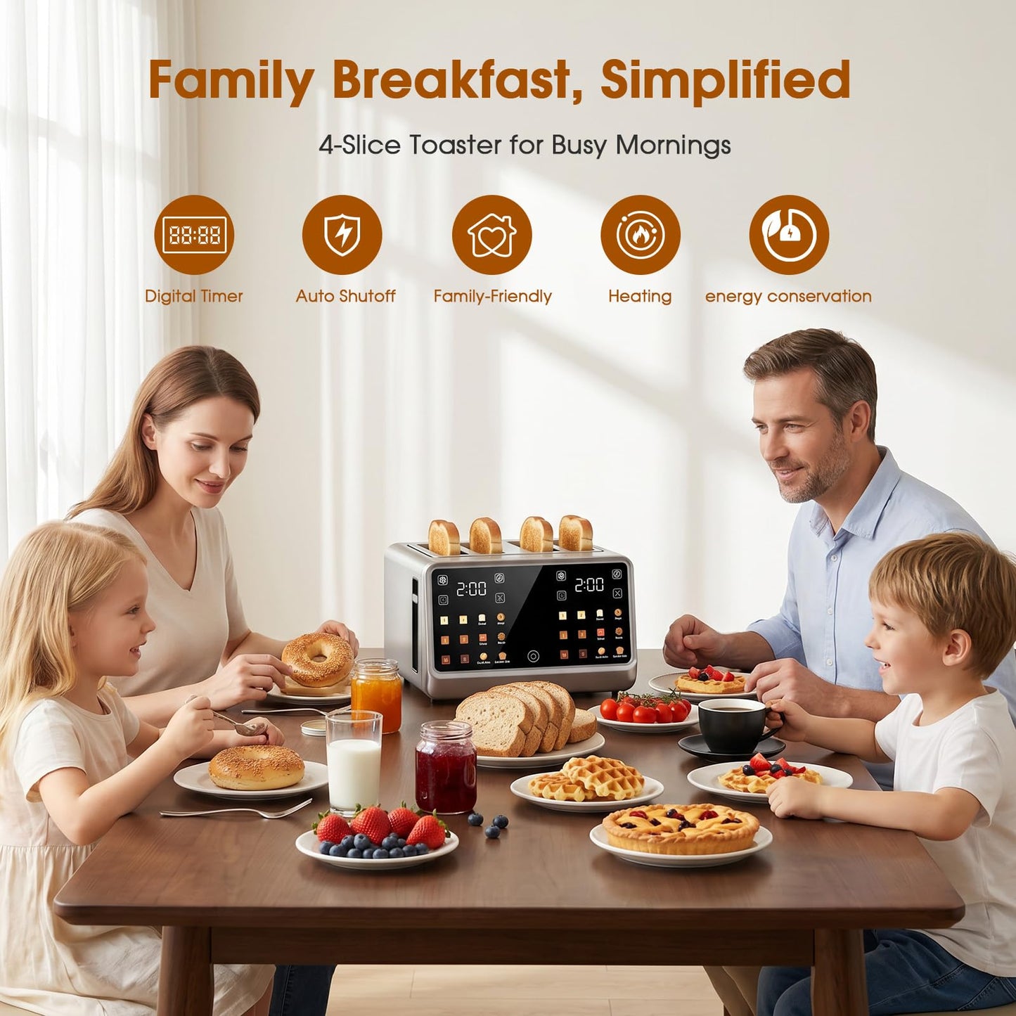 π₯70% off!π₯4 Slice Toaster with Dual Touchscreen