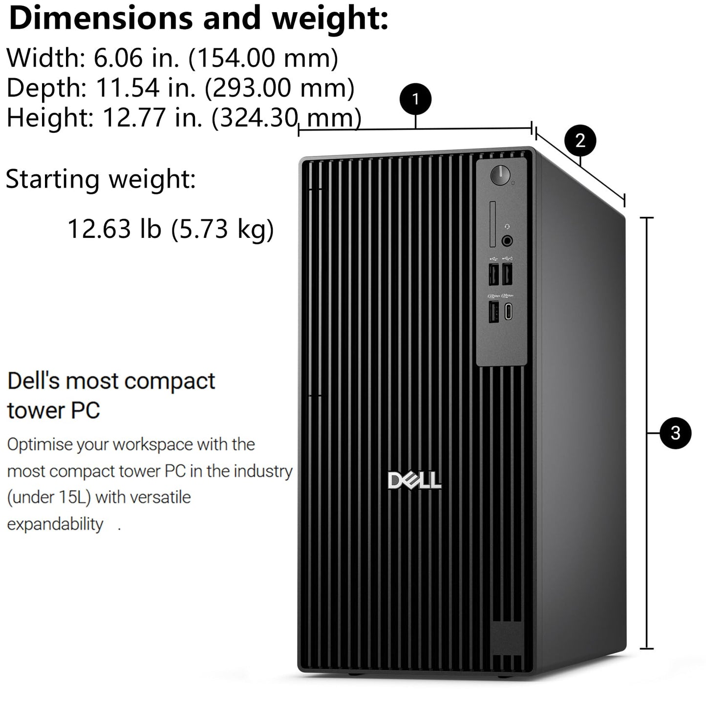 Dell Pro Tower Plus Business Desktop, Intel Core Ultra 5 235 AI-Powered, 16GB DDR5, 1TB SSD, Windows 11 Pro, High-Performance Enterprise Workstation Tower PC