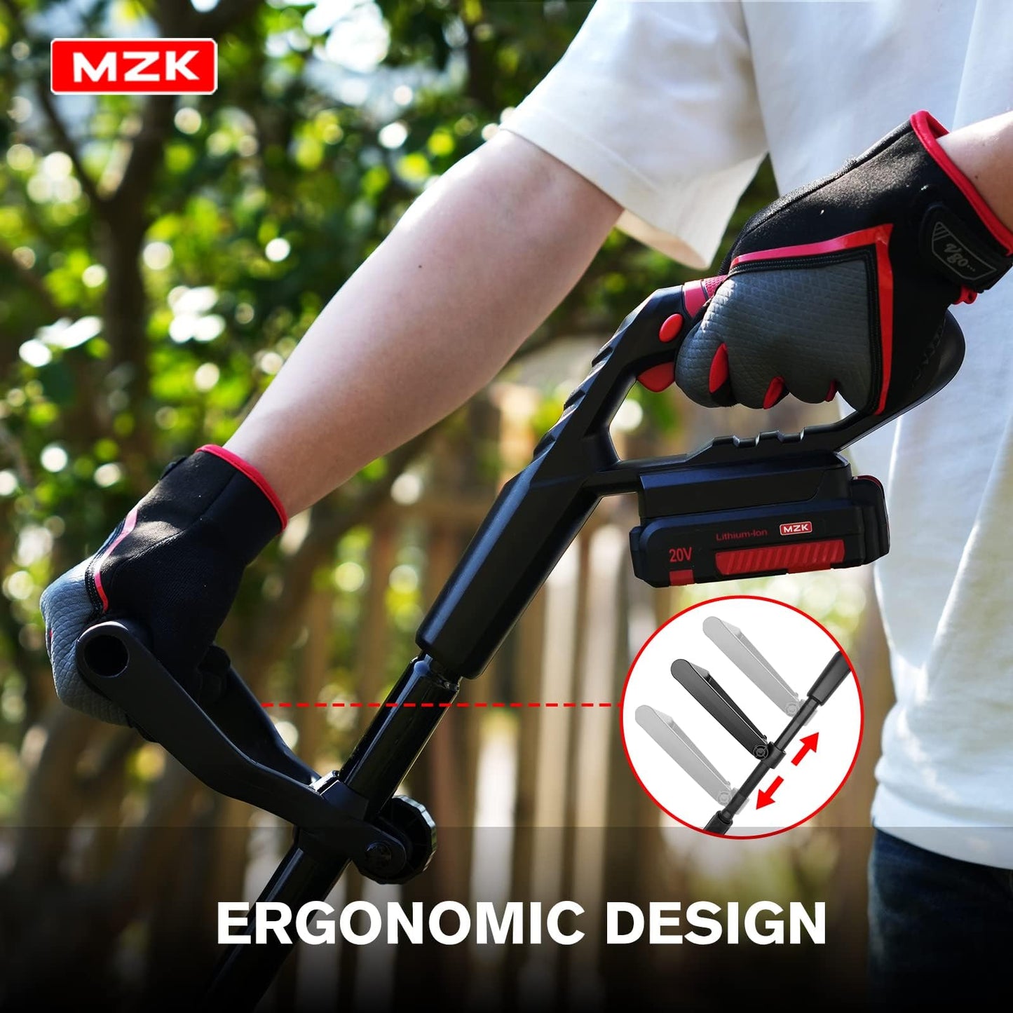 MZK 20V Cordless Tiller Cultivator with Steel Tines,8-inch Wide Battery Powered Garden Cultivator, 360RPM Electric Mini Tiller for Lawn/Gardening/Soil Cultivation(2 * 2AH Battery&Charger Included)
