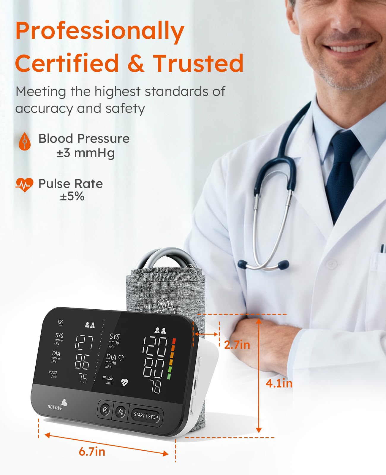 Clinical Accurate Blood Pressure Monitors for Home Use,FSA&HSA Eligible,Dual-Screen,One-Touch Automatic Measurement,2 Users, Voice & Mute,Large LED display screen, Birthday Gifts for Family and Friend