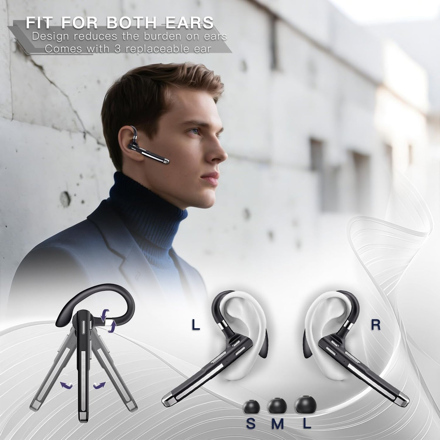 ๐ฅ77% Off!๐ฅBluetooth Headset V6.1, Wireless Bluetooth Earpiece