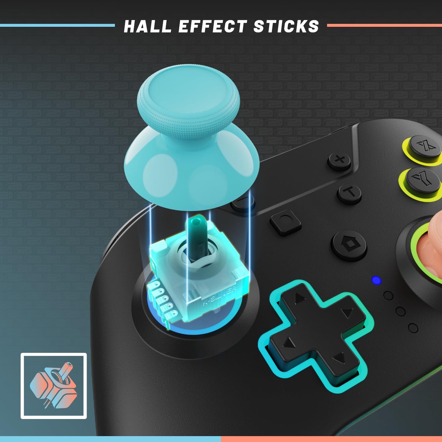 Armor 3 - NuRival Wireless Pro Controller for Nintendo Switch 2 / OLED/Switch – Hall Effect Joysticks, Anti-Stick Drift, Pulse Feedback, Gyro Motion Controls, Remappable Buttons