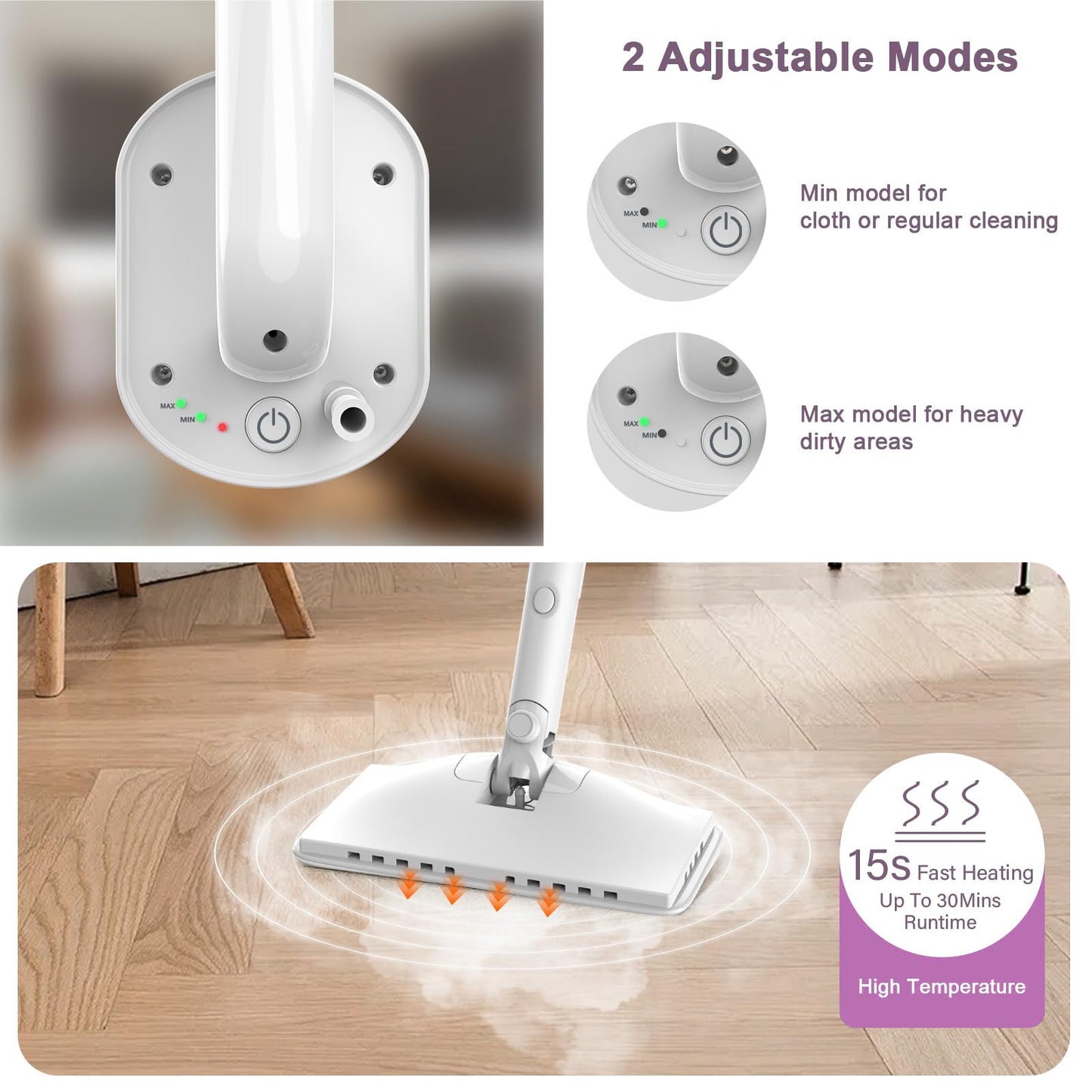 š„70% Off!š„6-in-1 Steam Mop, 1200W Rotated Steam Cleaner for Home