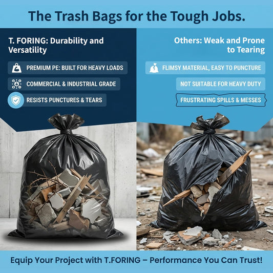 T.FORING 40-45 Gallon Black Trash Bags 120 Count - 37''x45'' Large Garbage Bags Unscented, 40+ Gallon Trash Can Liners, Multipurpose for Office, Outdoor, Recycling and Commercial