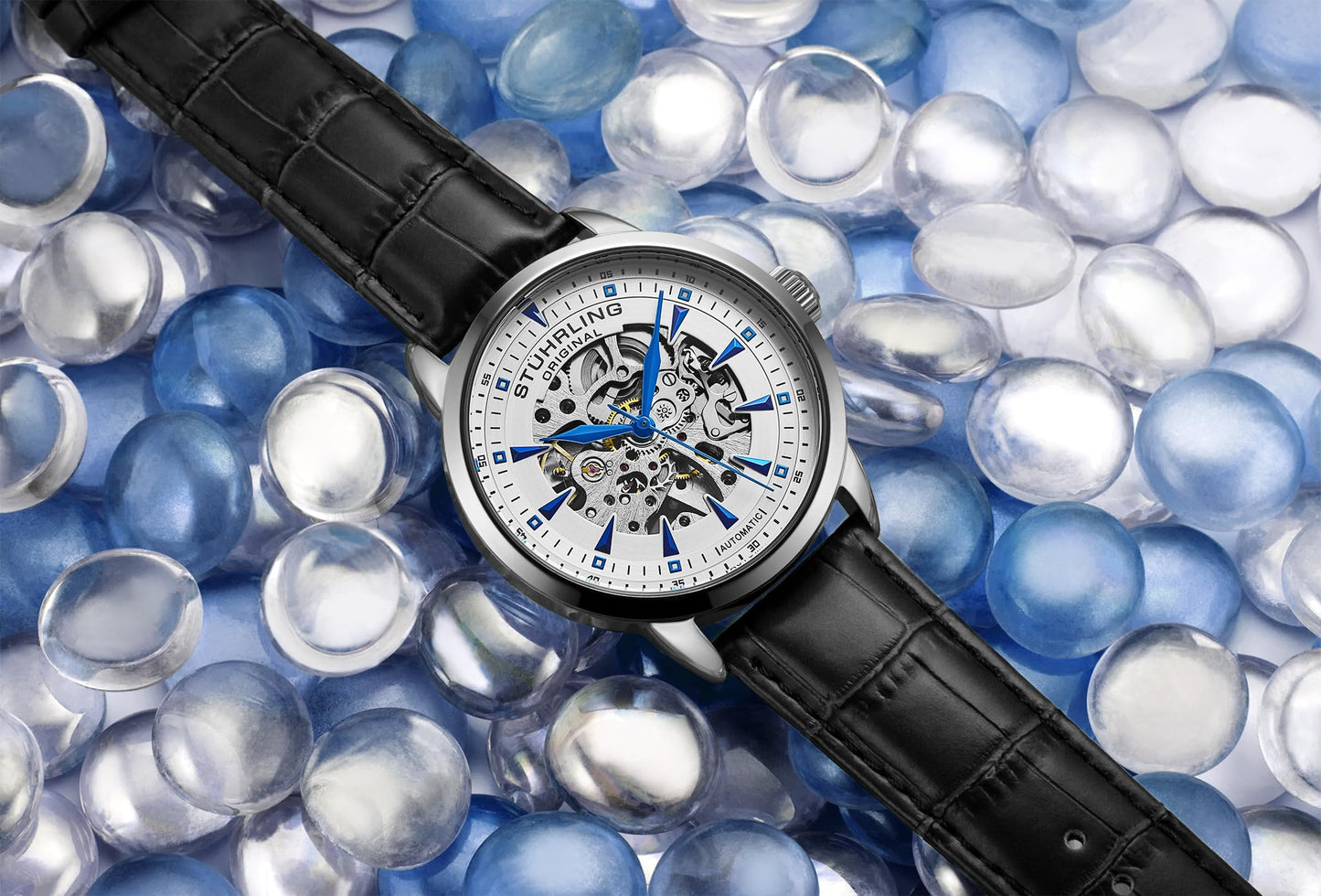 🔥88% Off!🔥Stuhrling Original Mens Skeleton Automatic Dress Watch