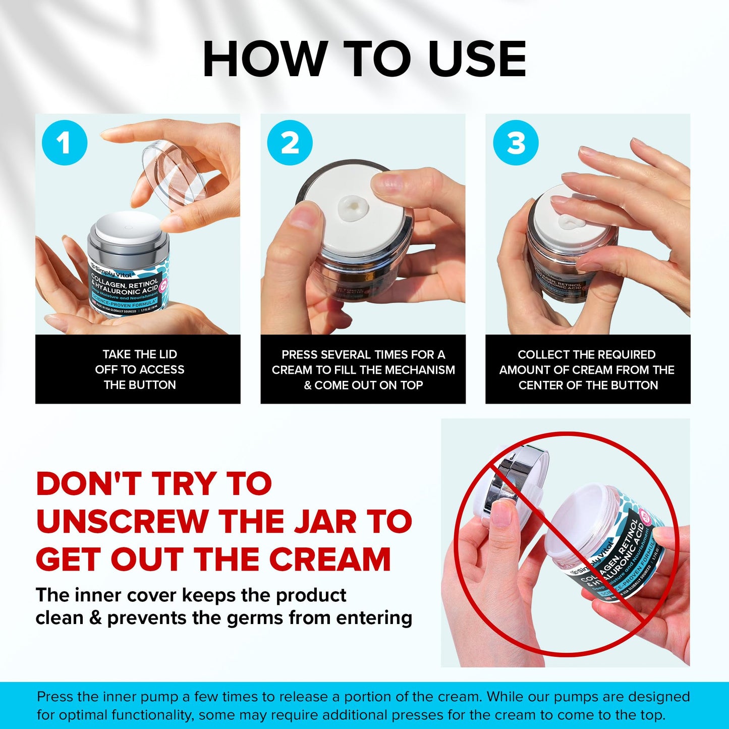 Anti-Aging Face Moisturizer with Retinol, Collagen & Hyaluronic Acid - Made in USA - Moisturizer Face Cream for Women & Men - Firming & Hydrating Neck Cream - Day & Night Skin Care - 1.7 fl oz