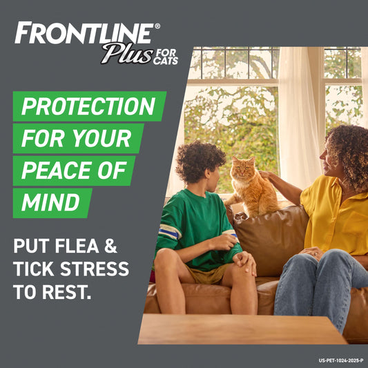 FRONTLINE Plus Flea and Tick Treatment for Cats Over 1.5 lbs. 3 Treatments
