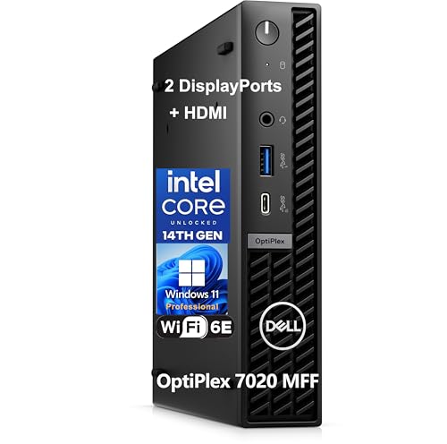 Dell OptiPlex 7020 MFF Mini Business Desktop Computer, 7000 Micro Form Factor, 14th Gen Intel 14-Core i5-14500T (Beat i7-13700T), 8GB DDR5 RAM, 512GB PCIe SSD, WiFi 6E, 2 DisplayPorts, HDMI, W11 Pro