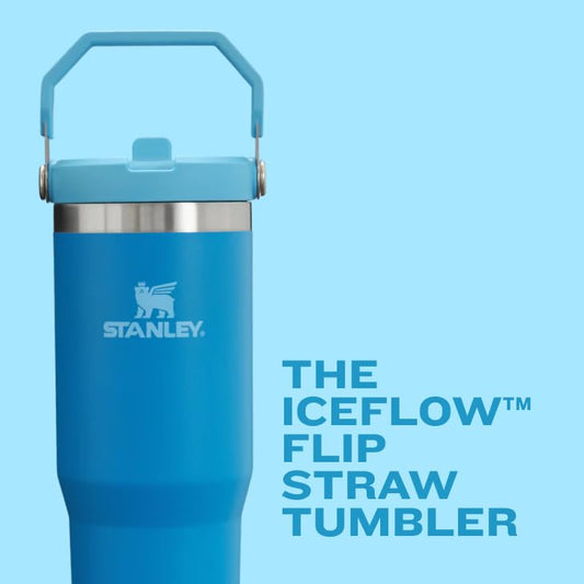 STANLEY IceFlow 2.0 Flip Straw Tumbler with Handle 30 oz | Twist On Lid and Flip Up Straw | Leak Resistant Water Bottle | Insulated Stainless Steel | BPA-Free | Meadow