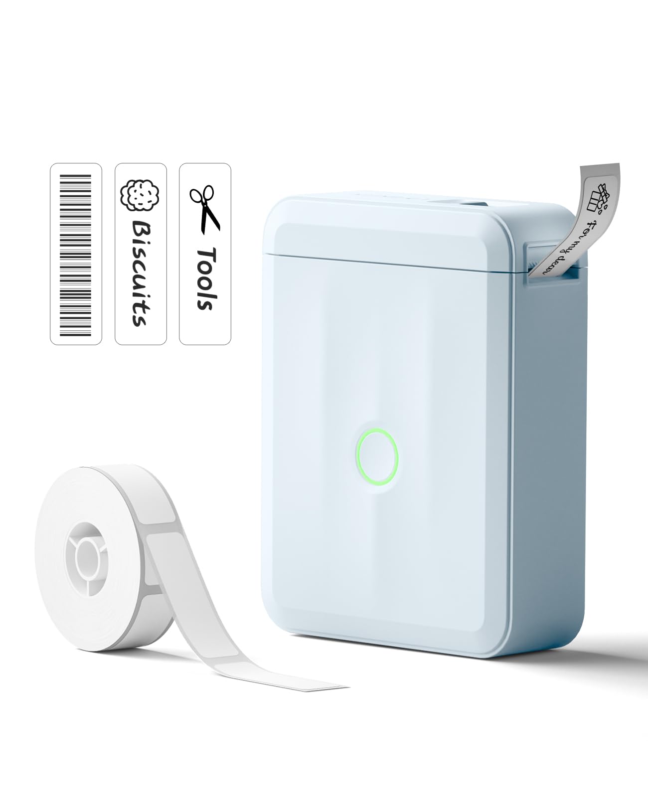 NIIMBOT D110 Label Maker Machine, Bluetooth Thermal Label Printer for School Home Office Organization, Mini Thermal Printer, Label Maker with 1 Label Tape, Green