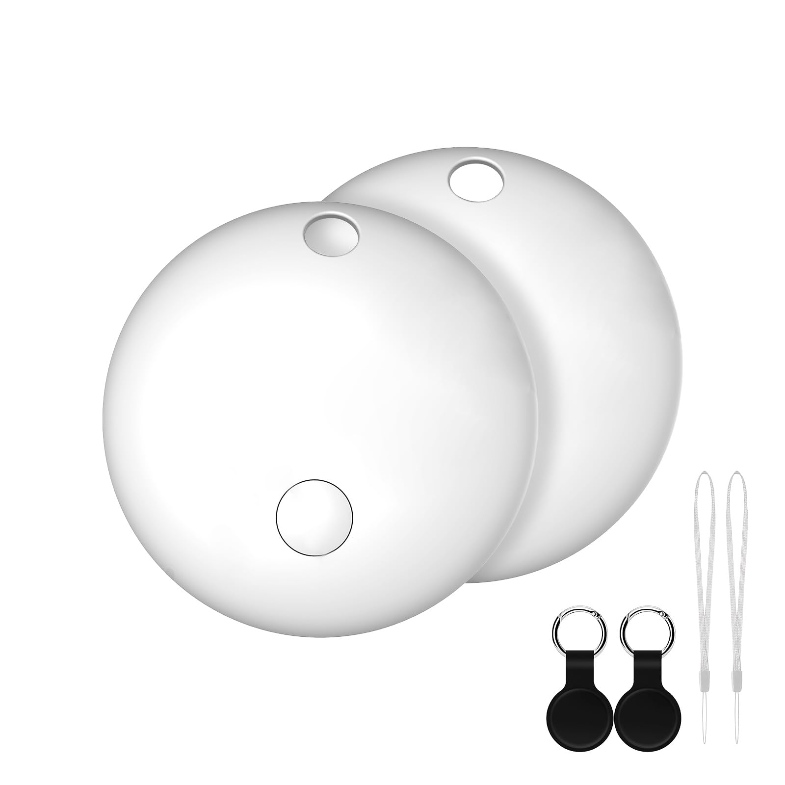 Air Tracker Tag 2 Pack [Apple MFi Certified] with Find My(iOS Only), Key Finder with No App Needed, Waterproof, 365-Day Standby,Wallet Key Bag Luggage Tracker