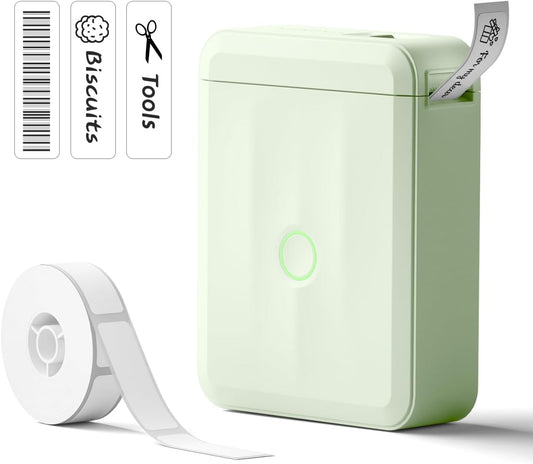 NIIMBOT D110 Label Maker Machine, Bluetooth Thermal Label Printer for School Home Office Organization, Mini Thermal Printer, Label Maker with 1 Label Tape, Green