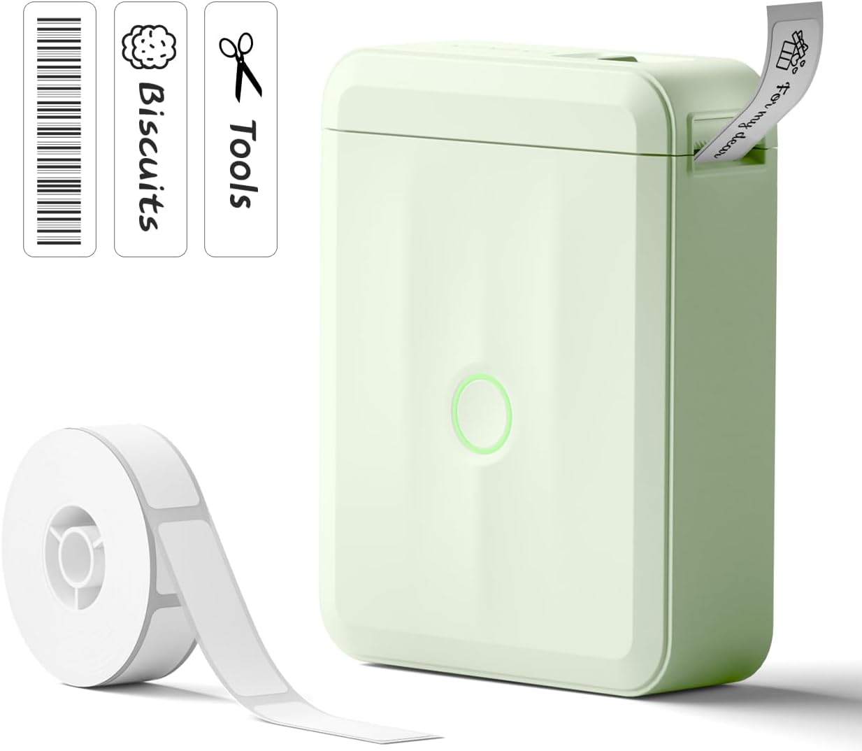 NIIMBOT D110 Label Maker Machine, Bluetooth Thermal Label Printer for School Home Office Organization, Mini Thermal Printer, Label Maker with 1 Label Tape, Green