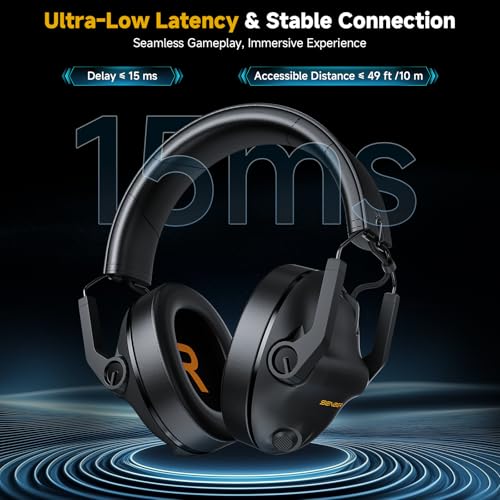 SG600 Wireless Gaming Headset for PC, PS5, PS4, Laptop, Mac, Nintendo Switch, 2.4GHz & Bluetooth 5.3 Gaming Headphones with Noise Canceling Mic, Stereo Sound, 70+Hr Battery, 15ms Latency