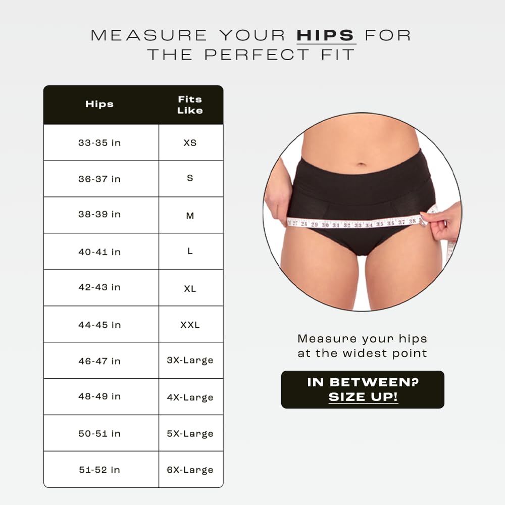 Bambody Absorbent Panties, Period Underwear for Women and Teens - All-Day Long - Overnight Protection-, Leakproof - Medium - 3 Pack: Black (High Waist)