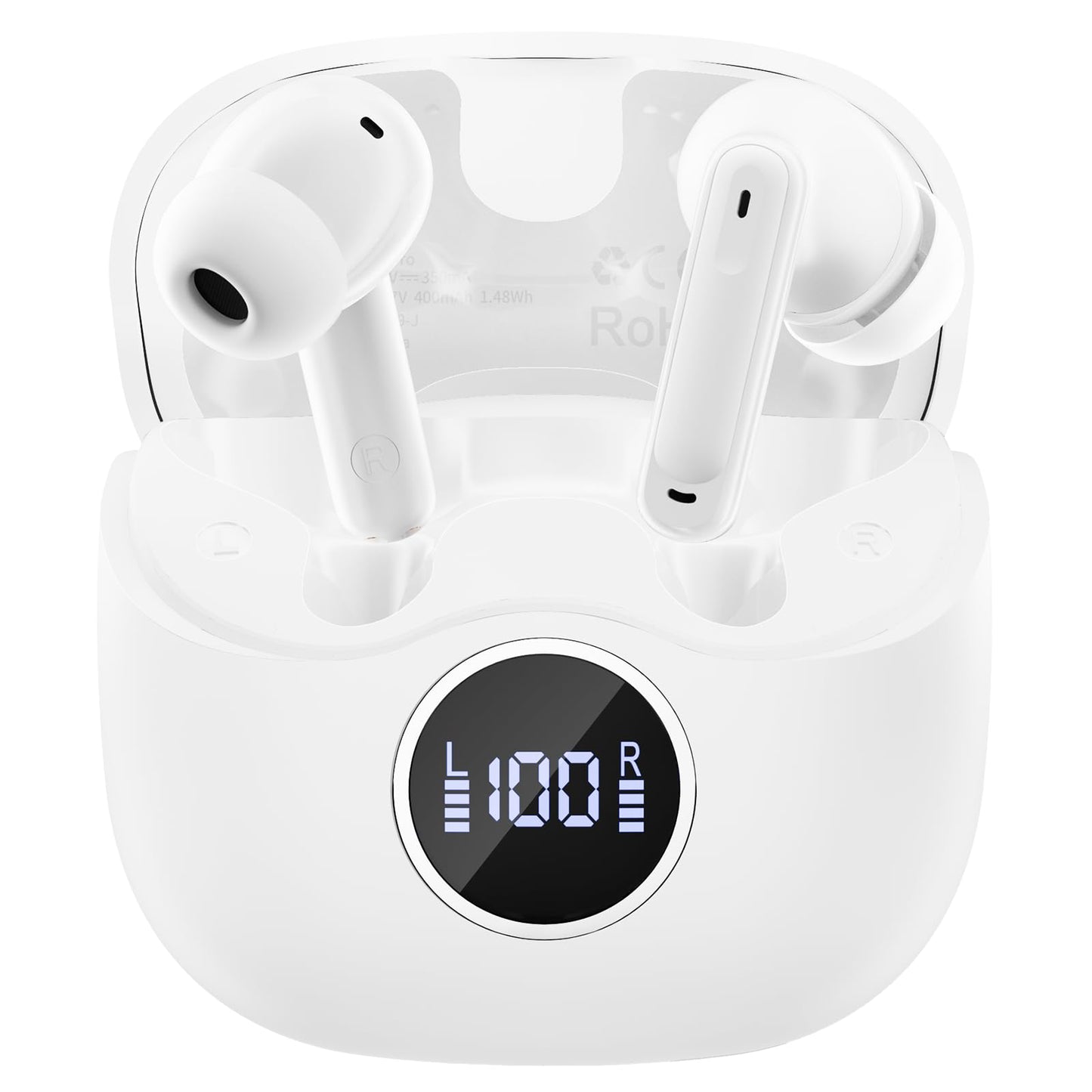 xinwld Adaptive Hybrid Active Noise Canceling 2026 Wireless Earbuds, 6 Mics ENC Clear Call Ear Buds, Hi-Res Audio Deep Bass Bluetooth 5.4 Headphones, 40H, LED, for Sports Running Gym Workout, Black