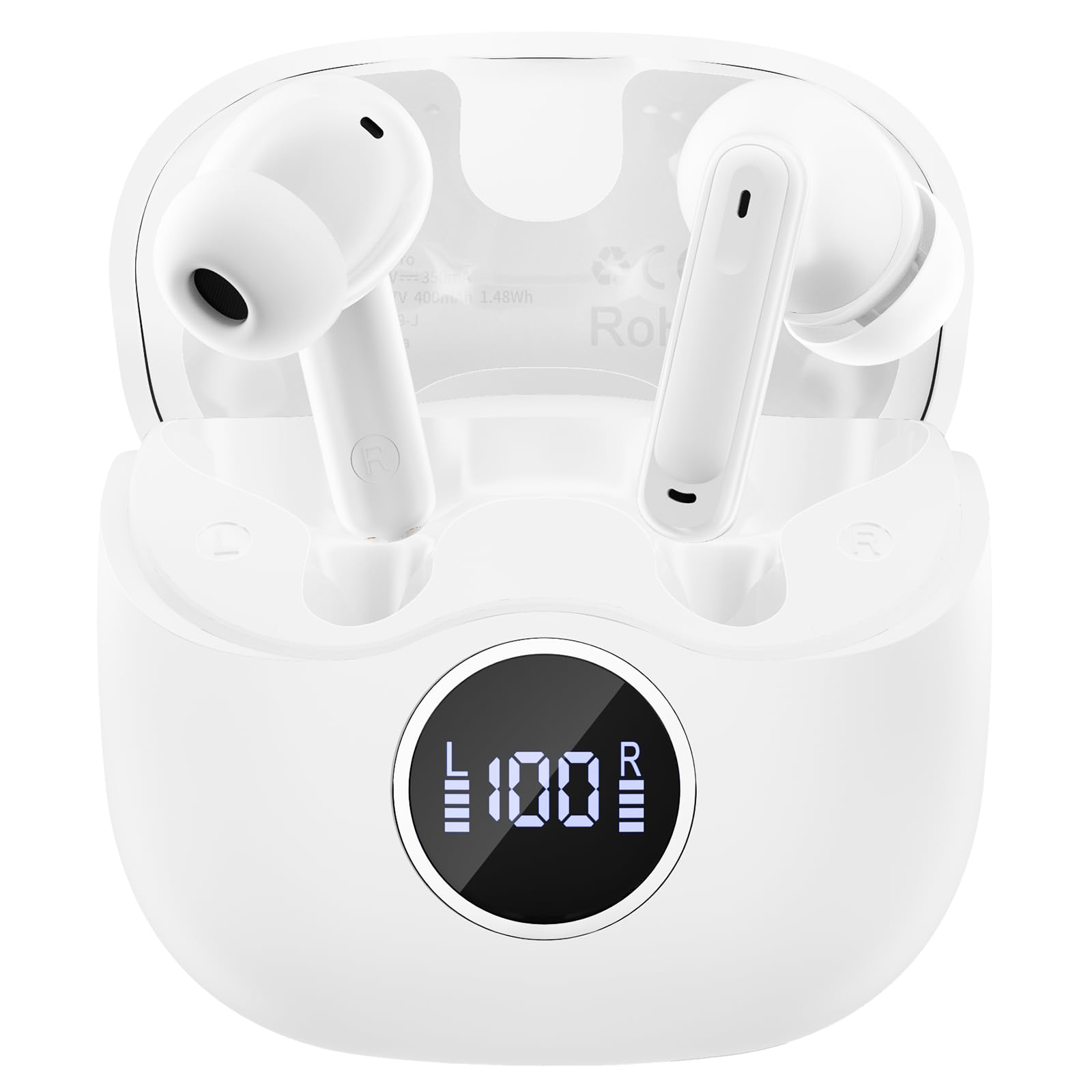 xinwld Adaptive Hybrid Active Noise Canceling 2026 Wireless Earbuds, 6 Mics ENC Clear Call Ear Buds, Hi-Res Audio Deep Bass Bluetooth 5.4 Headphones, 40H, LED, for Sports Running Gym Workout, Black