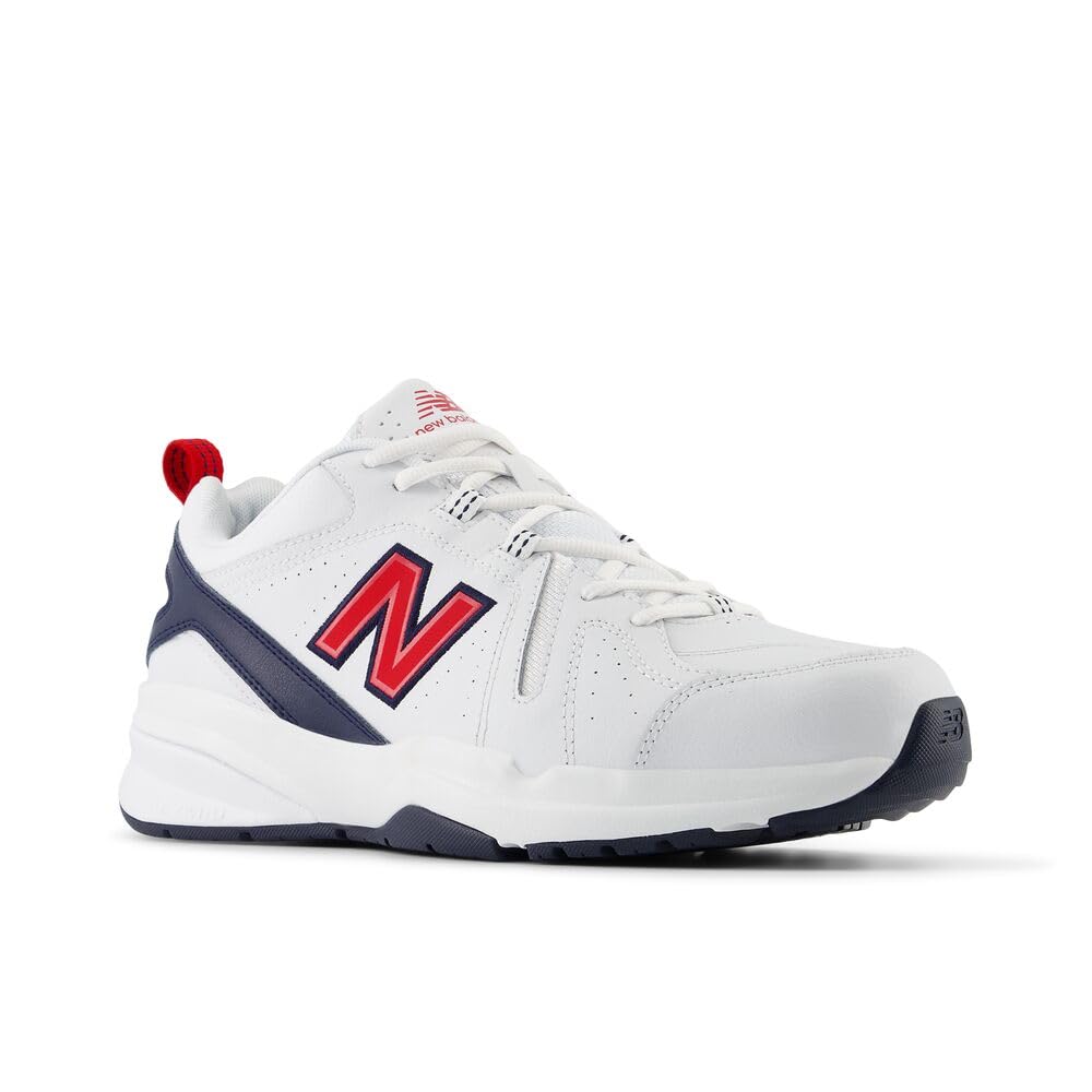 🔥77% Off!🔥New Balance Men's 608 V5 Casual Comfort Cross Trainer, White/Red, 15