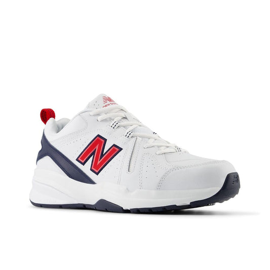 🔥77% Off!🔥New Balance Men's 608 V5 Casual Comfort Cross Trainer, White/Red, 15