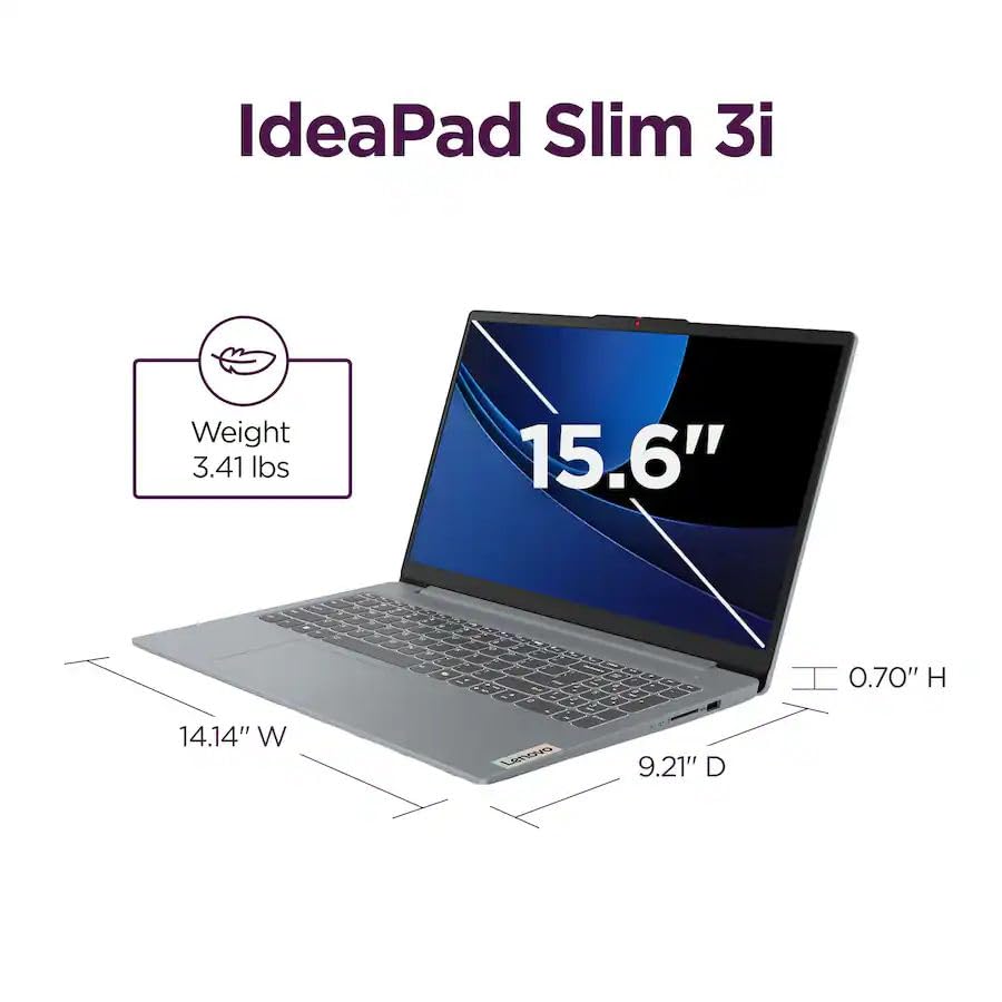 Lenovo IdeaPad Slim 3i • 15.6" FHD Laptop with Microsoft 365 Included • Intel 4 Cores • 8GB DDR5RAM • 128GB SSD • Windows 11