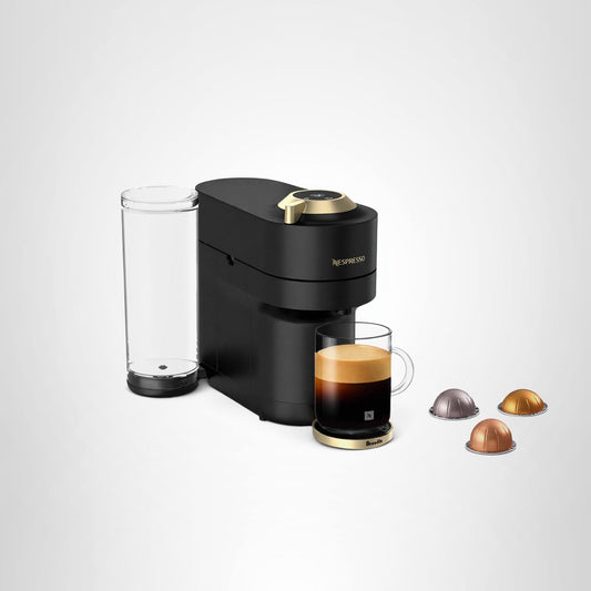 Nespresso Vertuo Pop+ Coffee and Espresso Maker by Breville, Matte Black Gold