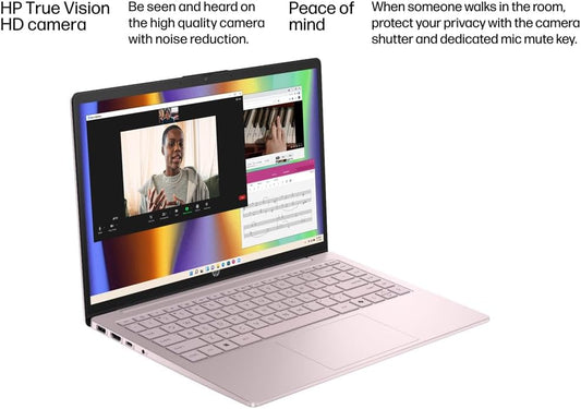 HP Laptop for Everyday Use • 2026 Edition • 16GB RAM • 512GB SSD • Copilot AI • 1 Year Microsoft 365 • Intel 4-Core CPU • WiFi 6 • Windows 11 • Long Battery Life