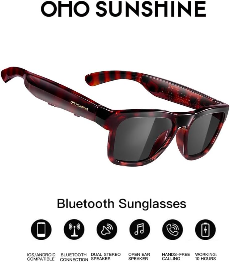 🔥71% Off!🔥OhO Smart Glasses, Polarized Sunglasses with Bluetooth Speaker
