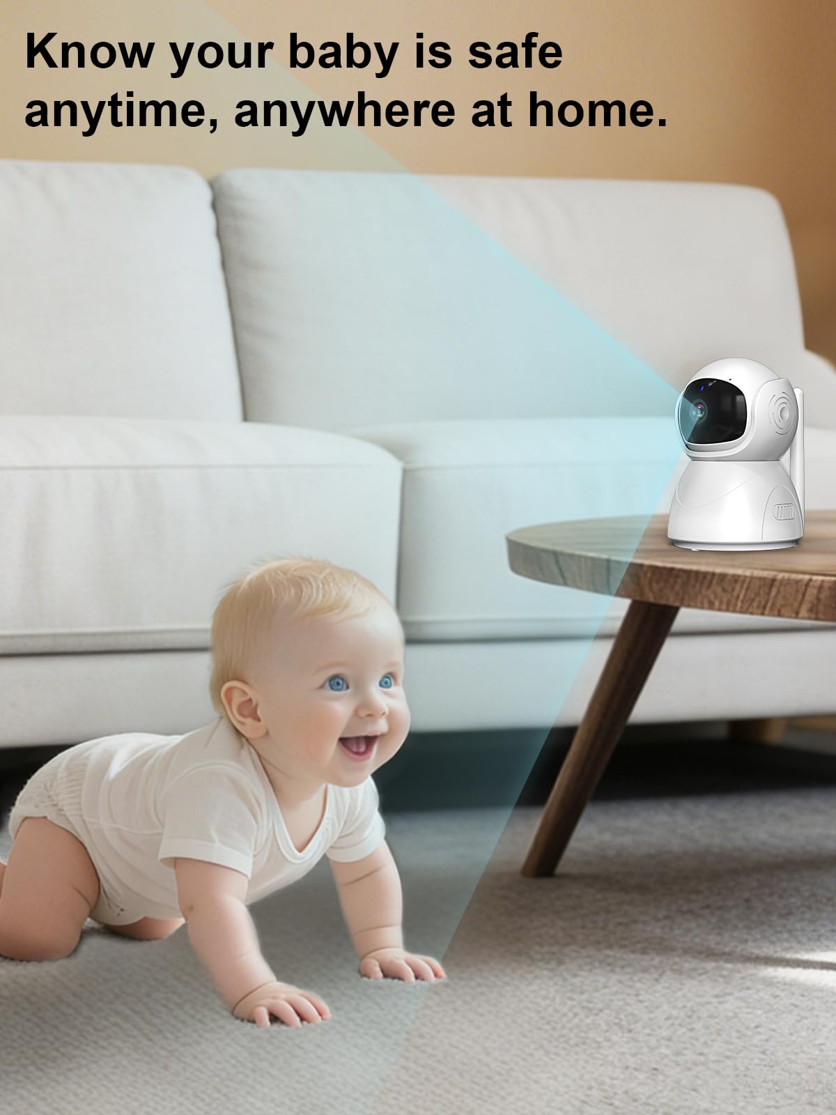 Anicebb 5" HD Video Baby Monitor with Camera and Audio, No WiFi Hack-Proof Security, Remote Pan-Tilt-Zoom, 100-Hour Battery Life in VOX Mode, 1000ft Range, Night Vision, Temperature & Cry Alerts