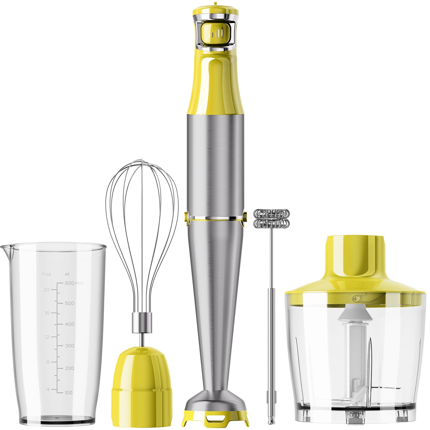Turelar Immersion Blender Handheld Corded Hand Blenders Set 1100W, Trigger Variable Speed 5 in 1 Stick Emulsifier with Chopper, Whisk and Frother for Soup, Baby Food and Smoothies,Black