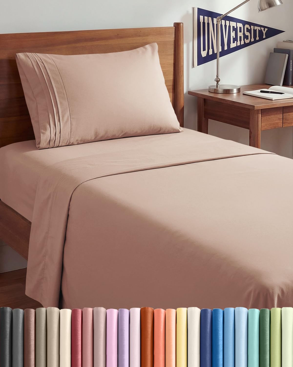 Full Size 4 Piece Sheet Set - Comfy Breathable & Cooling Sheets - Hotel Luxury Bed Sheets for Women & Men - Deep Pockets, Easy-Fit, Extra Soft and Wrinkle Free - Antique White Oeko-Tex Bed Sheet Set