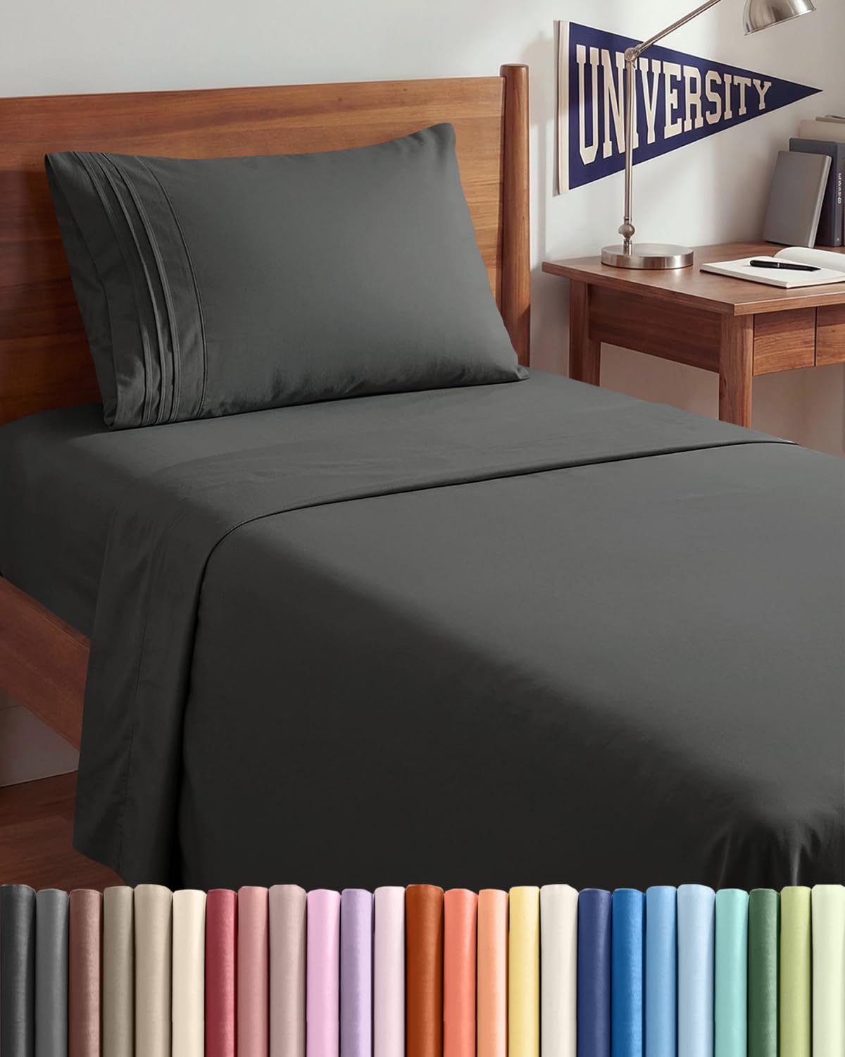 Full Size 4 Piece Sheet Set - Comfy Breathable & Cooling Sheets - Hotel Luxury Bed Sheets for Women & Men - Deep Pockets, Easy-Fit, Extra Soft and Wrinkle Free - Antique White Oeko-Tex Bed Sheet Set