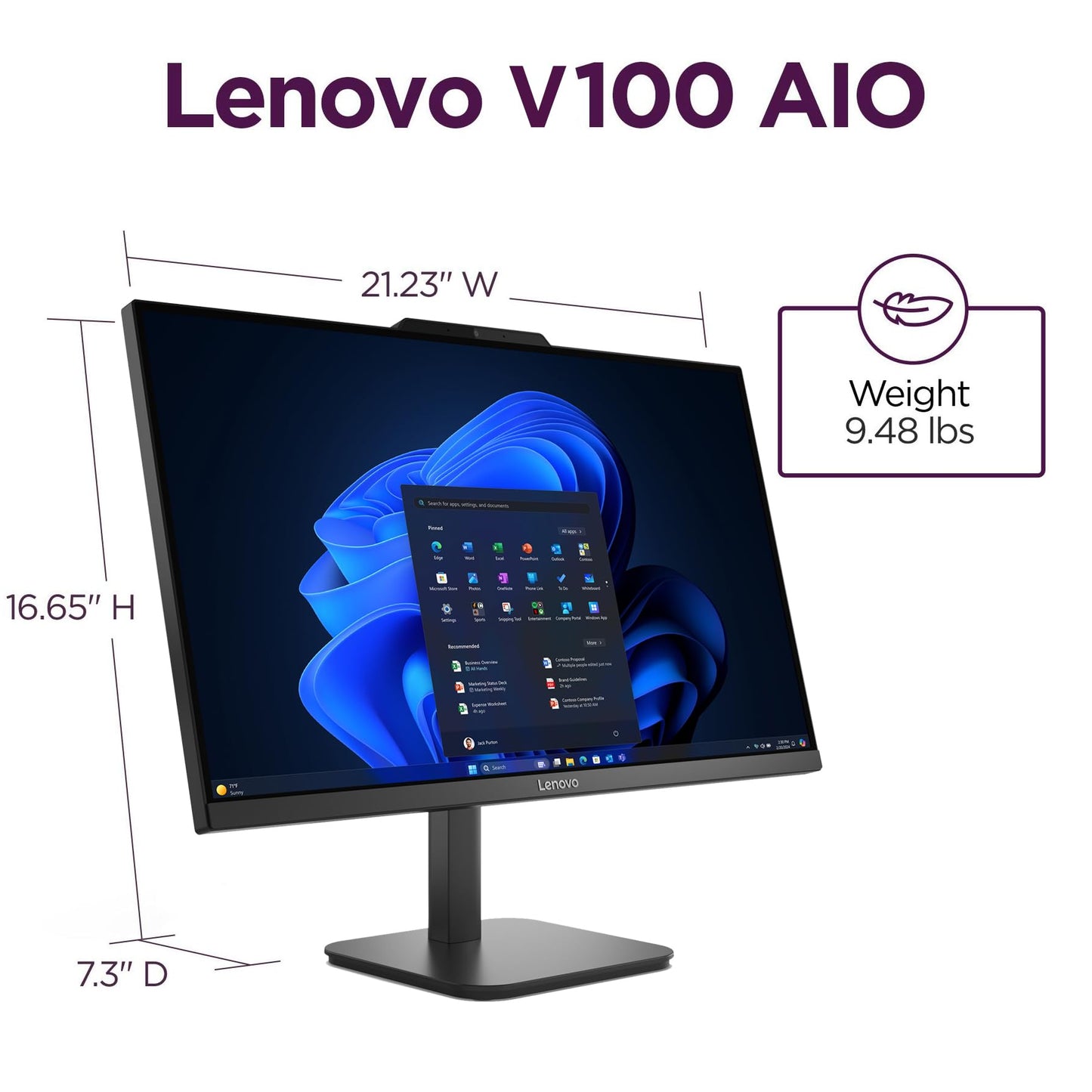 Lenovo IdeaCentre All-in-One Desktop Computer, 24" FHD Anti-Glare IPS Display, 16GB RAM, 512GB SSD, Intel 4-Core Processor, Wi-Fi 6, Bluetooth 5.2, Windows 11 Home, Everyday Use AIO