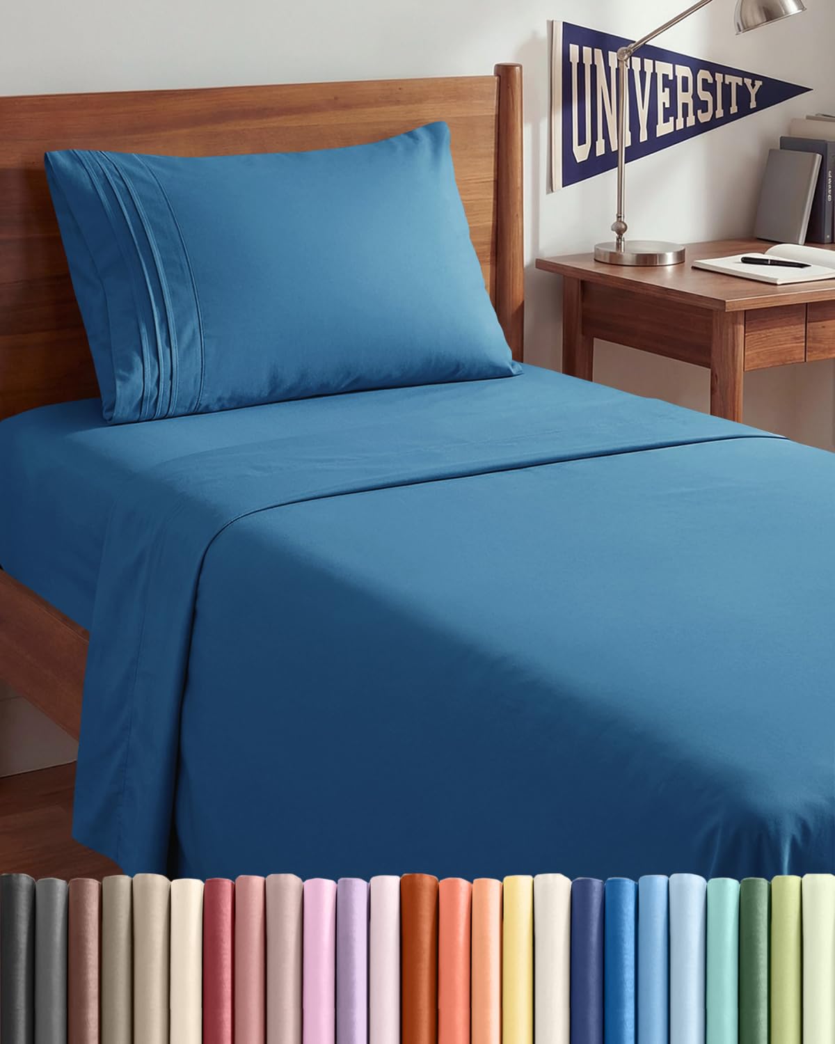 Full Size 4 Piece Sheet Set - Comfy Breathable & Cooling Sheets - Hotel Luxury Bed Sheets for Women & Men - Deep Pockets, Easy-Fit, Extra Soft and Wrinkle Free - Antique White Oeko-Tex Bed Sheet Set