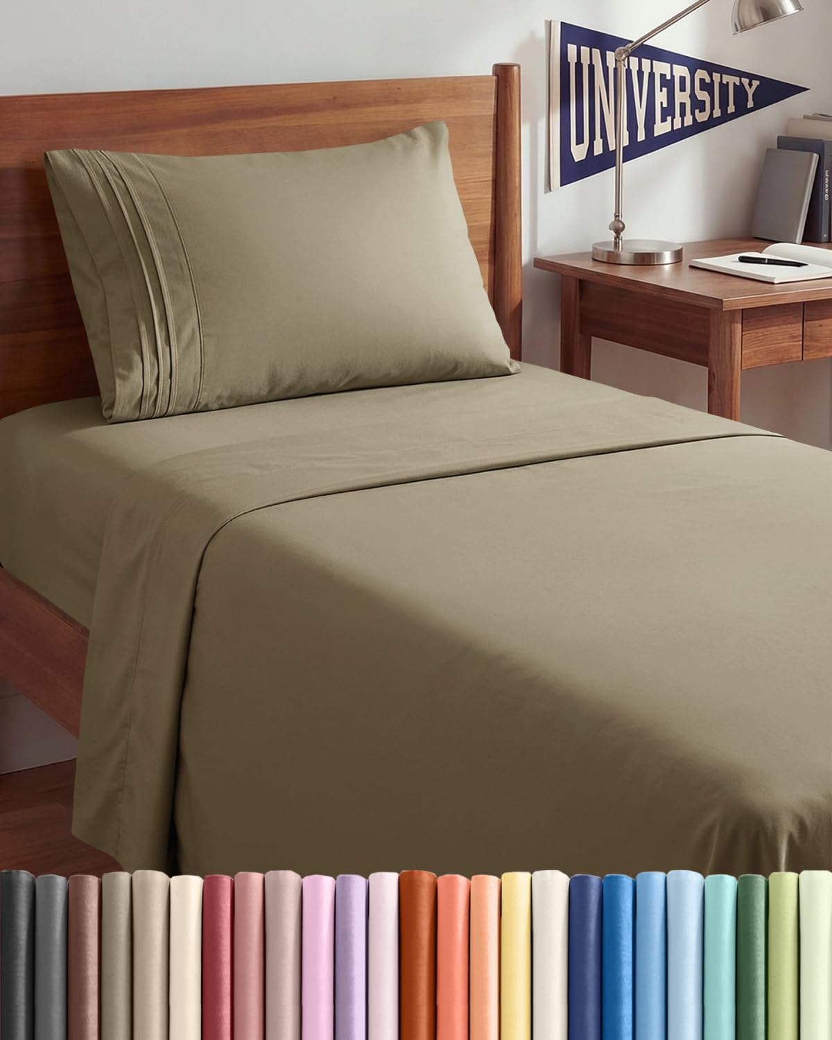 Full Size 4 Piece Sheet Set - Comfy Breathable & Cooling Sheets - Hotel Luxury Bed Sheets for Women & Men - Deep Pockets, Easy-Fit, Extra Soft and Wrinkle Free - Antique White Oeko-Tex Bed Sheet Set