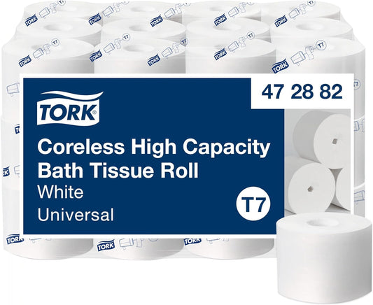 Tork Coreless High-Capacity Toilet Paper Roll White T7, Universal, 2-ply, 36 x 1100 sheets, 472882