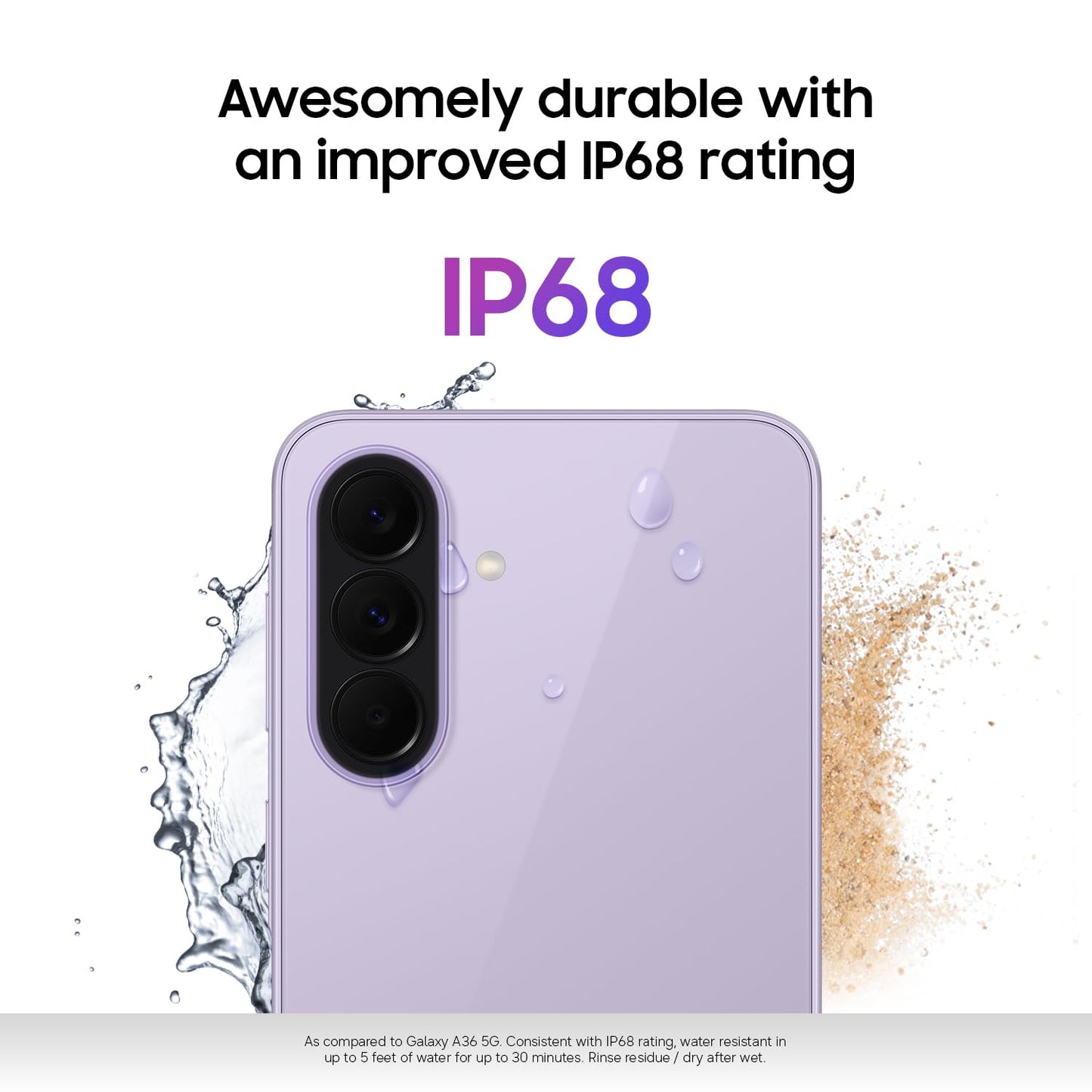 Samsung Galaxy A37 5G (2026), Unlocked Android Smartphone, 128GB, AMOLED Display, Triple Camera, IP68, Slim Phone, 5000mAh Battery, US Version, US 1 Yr Warranty, Awesome Lavender