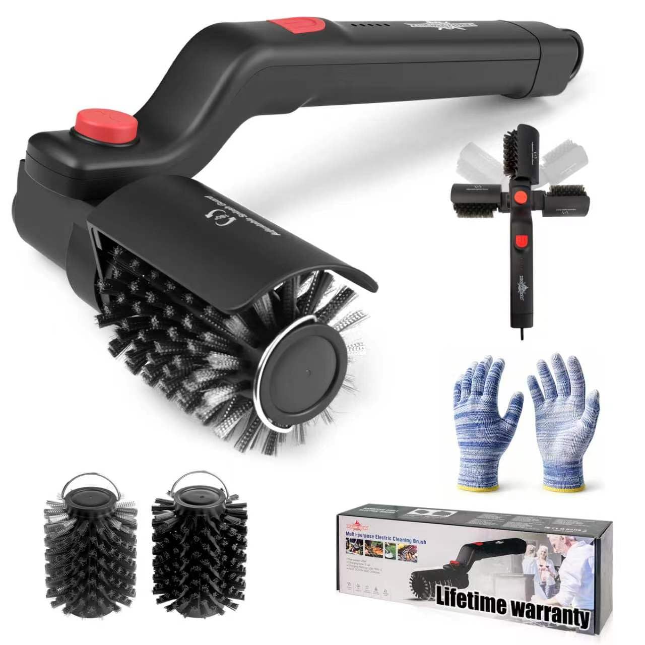 XUDAKAIXIN Electric Grill Brush – No Bristle Shedding, High Torque with 3-Speed Modes, 2026 Upgraded Rechargeable & Adjustable-Angle Grill Cleaner, Gifts for Men/Dad