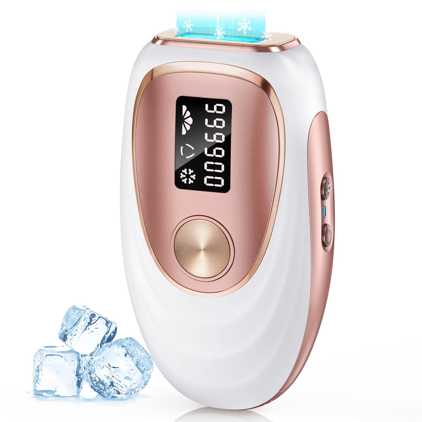 Oreeth IPL Laser Hair Removal Device for Women & Men - Home 45°F Ice-Cooling Contact for Painless & Long-Lasting Results, 86% Hair Reduction in 3 Weeks for Full Body & Bikini Line, Gold