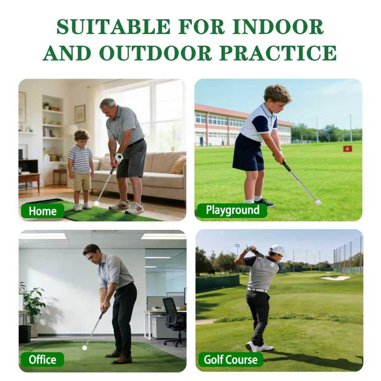 Quewpk Retractable Golf Swing Trainer – Golf Grip Trainer with Arm Band for Right-Handed Golfers, Grip Correction & Swing Click Feedback Training Aid, Indoor & Outdoor Practice, Golf Gifts for Men