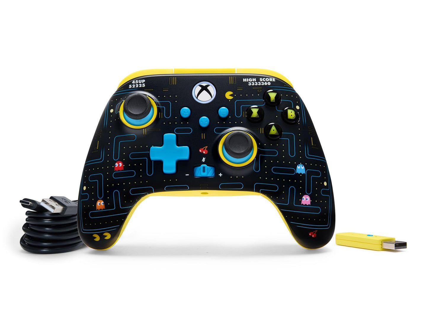 PowerA Wireless Controller for Xbox Series X|S - PAC-MAN SE, hall effect thumbsticks, low latency wireless, officially licensed, works with Xbox One and Windows 10/11
