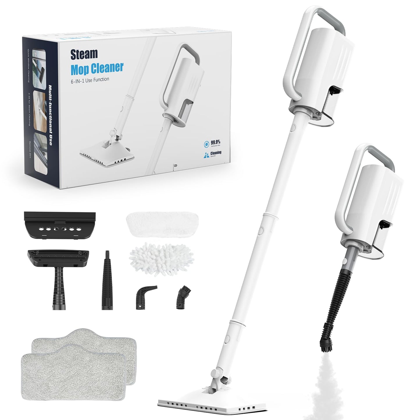 🔥70% Off!🔥6-in-1 Steam Mop, 1200W Rotated Steam Cleaner for Home