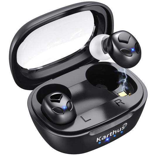 Karthus OTC Hearing Aids for Seniors & Adults, Rechargeable Hearing Aids with Noise Cancelling & Clear Sound, 16-Channel Digital DSP & 2 Environment Modes, 80+ Hour Battery Life, Comfort-Fit, Black