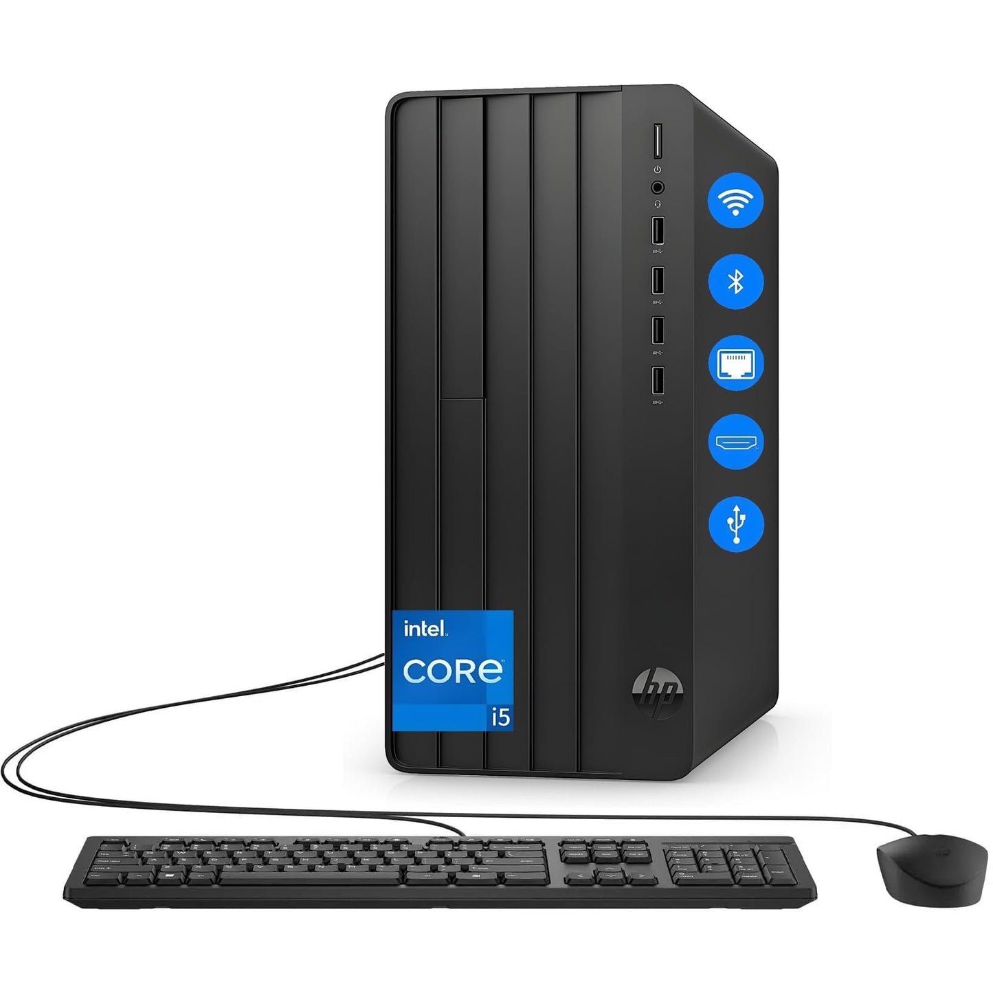 HP Desktop Computer Tower PC | Intel 6-Core i5-12500 | 32GB RAM + 1TB PCIe SSD | Complete Setup with WiFi, Bluetooth, Keyboard & Mouse | Windows 11 Home| Ideal for Home Office, Business & Student