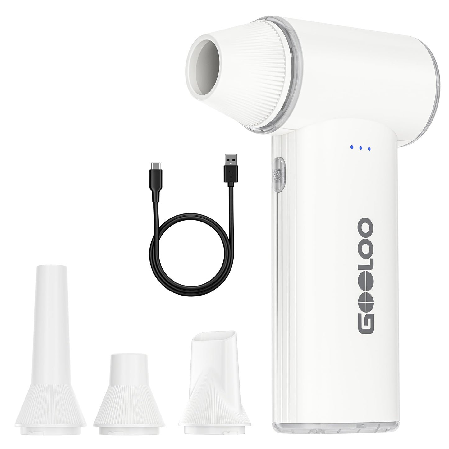 GOOLOO F3 Compressed Air Duster, 150000RPM Duster for Cleaning, 3-Gear Rechargeable Electric Air Blower with Fast Charging, Cordless Mini Blower for PC, Computer, Car, Keyboard, Outdoor