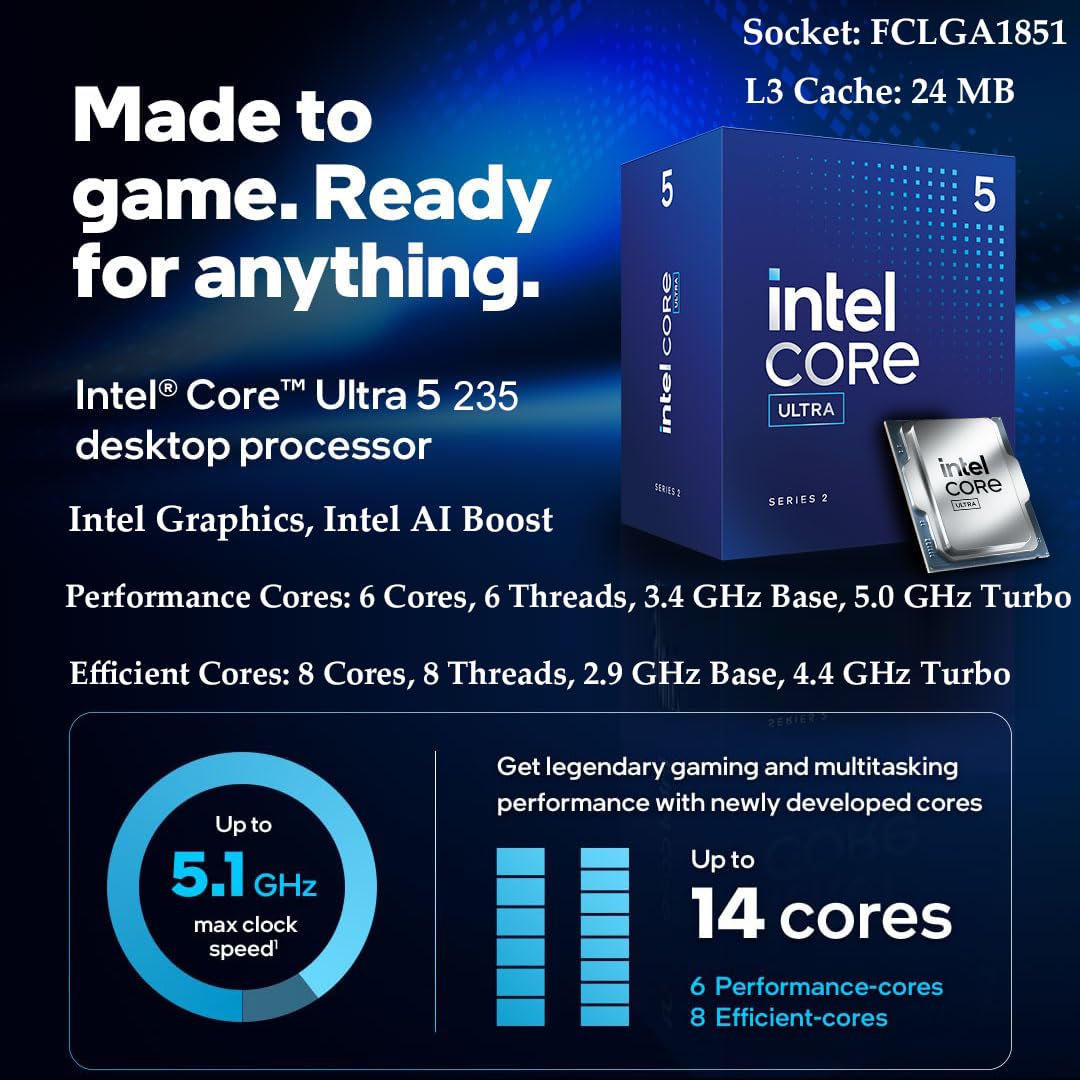 Dell Pro Tower Plus Business Desktop, Intel Core Ultra 5 235 AI-Powered, 16GB DDR5, 1TB SSD, Windows 11 Pro, High-Performance Enterprise Workstation Tower PC