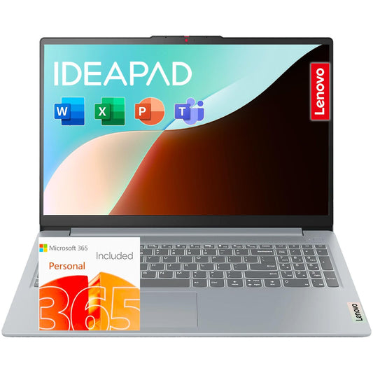 Lenovo IdeaPad Slim 3i • 15.6" FHD Laptop with Microsoft 365 Included • Intel 4 Cores • 8GB DDR5RAM • 128GB SSD • Windows 11