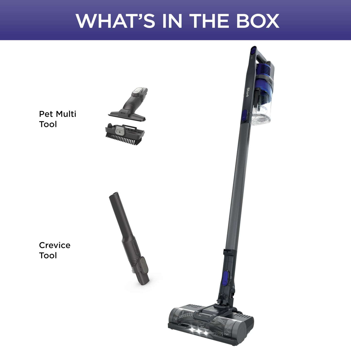 Shark Pet Cordless Stick Vacuum | HyperVelocity Suction, XL Dust Cup, LED Headlights | Removable Handheld with Crevice & Pet Multi-Tool | 40-Min Runtime | Lightweight, Portable | Grey | IX141