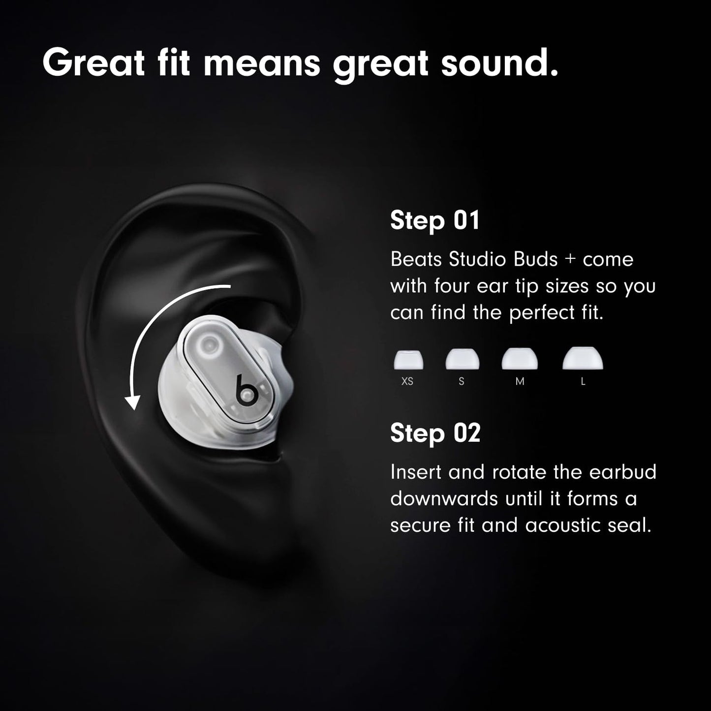Beats Studio Buds + | True Wireless Noise Cancelling Earbuds, Enhanced Apple & Android Compatibility, Built-in Microphone, Sweat Resistant Bluetooth Headphones, Spatial Audio - Ivory